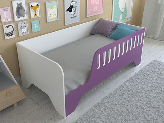 Детская кровать  Кровать Астра 13 Белый/Фиолетовый
