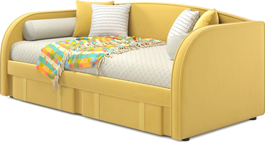 Мягкая кровать Elda 900 желтая с ортопедическим основанием