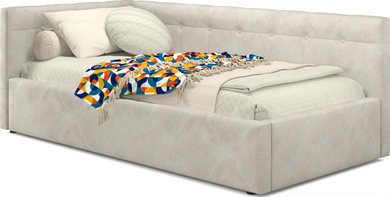 Односпальная кровать-тахта Bonna 900 кожа кремовый с подъемным м