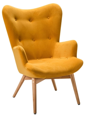 Кресло  Кресло Хайбэк желтый/нат.бук