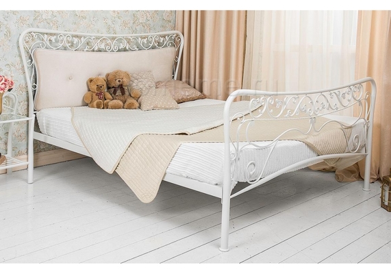 Кровать Lina с деревянными ламелями 200х160, белый (1429)