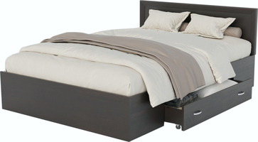 Кровать Адель 1400 с багетом, ящиком и матрасом ГОСТ