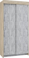 Шкаф-купе Бассо 1 м, дуб крафт серый/бетонный камень