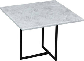 Скарлетт стол кофейный квадратный Белый мрамор/черный