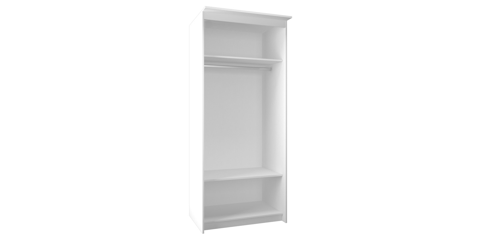 Шкаф распашной двухдверный Мерида вариант №3 (белый/зеркало)